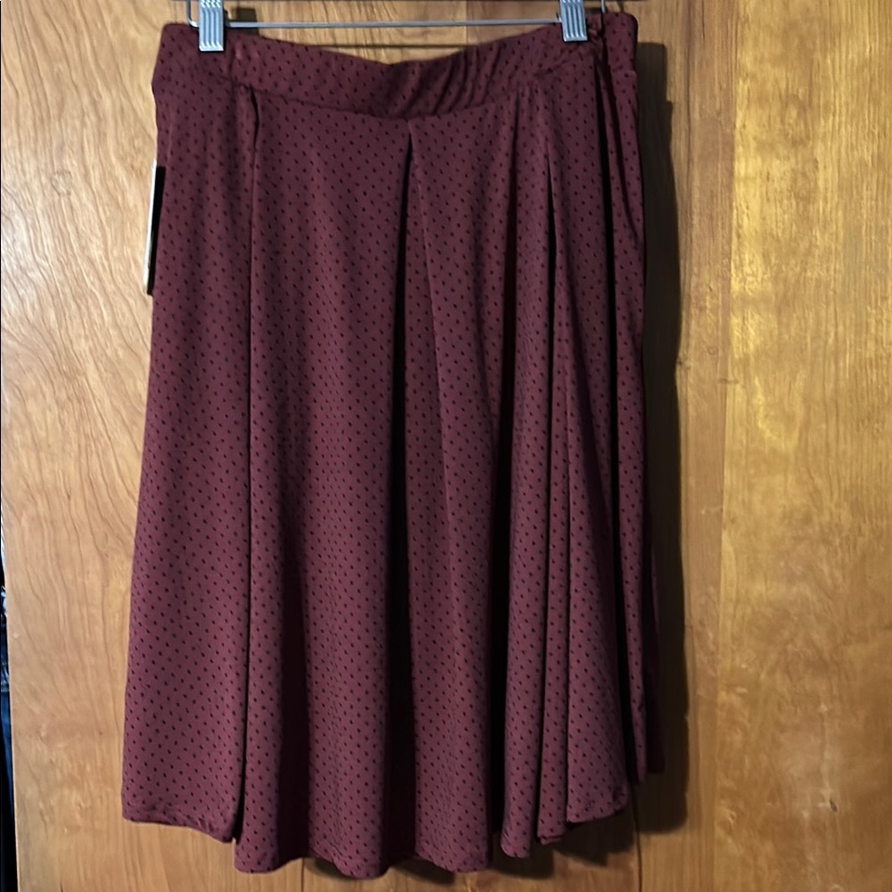 Madison Red Midi A-Line Pleated Skirt